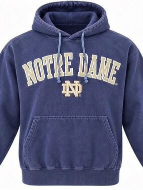 Notre Dame Fighting Irish G-III Sports Mens XL Faded Navy Hoodie Pullover NCAA